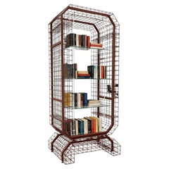 Modern handcrafted Steel case with floating glass shelves Handmade dutch-design