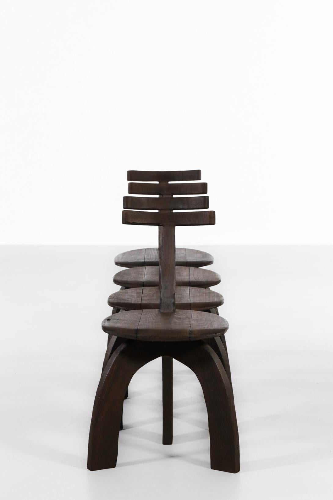 Modern Handcrafted Wooden Chair 80/20 by Vincent Vincent olavi hanninen perriand For Sale 3