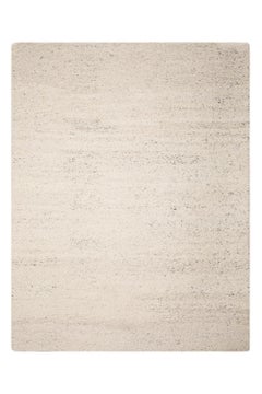 Modern Handknotted 100% Wool Rug High Pile Loop White Maji