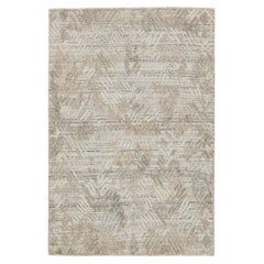 Tappeto moderno fatto a mano astratto personalizzato in lana beige