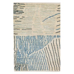 Modern Handmade Abstract Custom Green Wool Rug