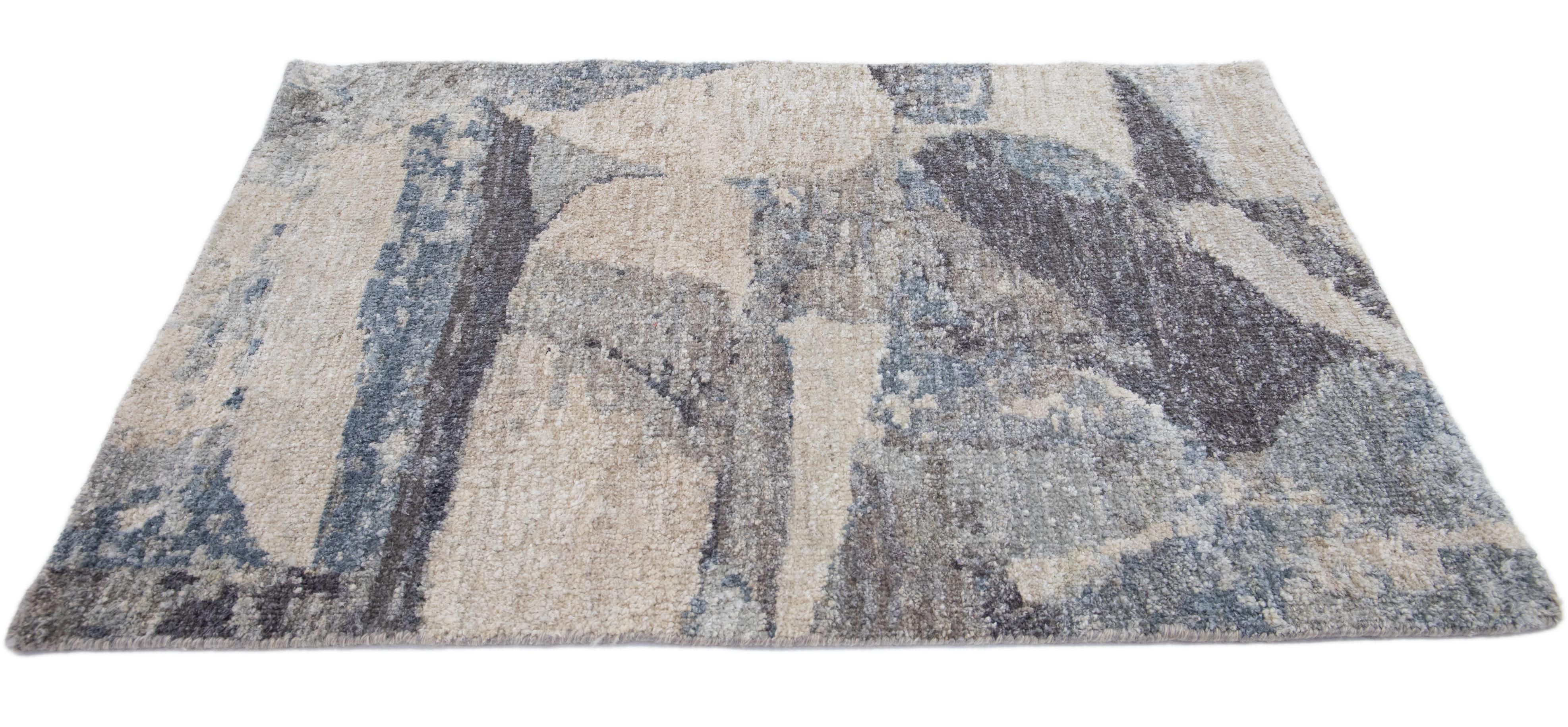 Apadana's Modern custom rug. Custom sizes and colors made-to-order. 

Material: Wool & Silk
Techniques: Hand-knotted
Style: Modern- Abstract
Lead time: Approx. 15-16 wks available 
Colors: As shown, other custom colors are available. 
Origen: