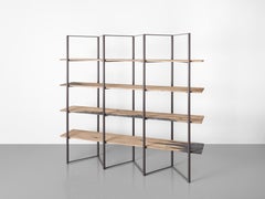 Modern Handmade Freestanding Bookcase Painted Carrara Marble Valeria Vaccaro