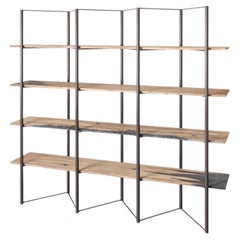 Modern Handmade Freestanding Bookcase Painted Carrara Marble Valeria Vaccaro