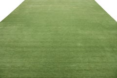 Modern Handmade Gabbeh Plush Wool Rug In Light Green By Apadana