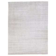 Tapis moderne en laine de style Gabbeh fait à la main dans un champ gris massif