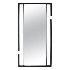 Miroir mural ou à poser moderne minimaliste avec cadre avec ouverture en acier noirci