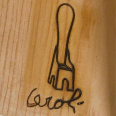 Modern Handmade Hardwood Chair Mario Ceroli 20th Century Sculpture