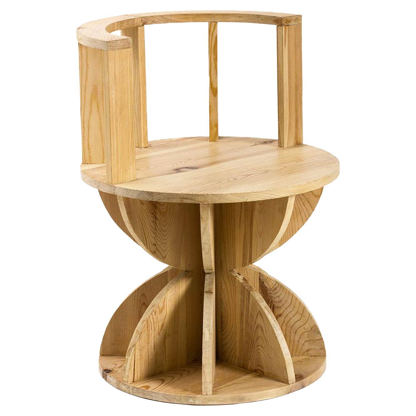 Modern Handmade Hardwood Chair Mario Ceroli 20th Century Sculpture For Sale