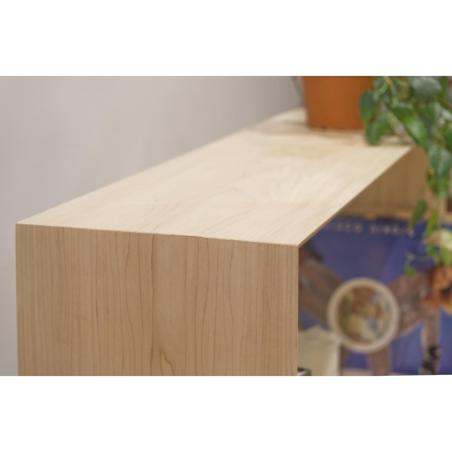 Contemporary Modern Handmade Hardwood Maple Display End Table