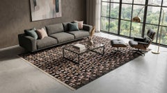 Tappeto moderno fatto a mano in lana Kilim - a trama piatta astratto dai toni neutri di Apadana