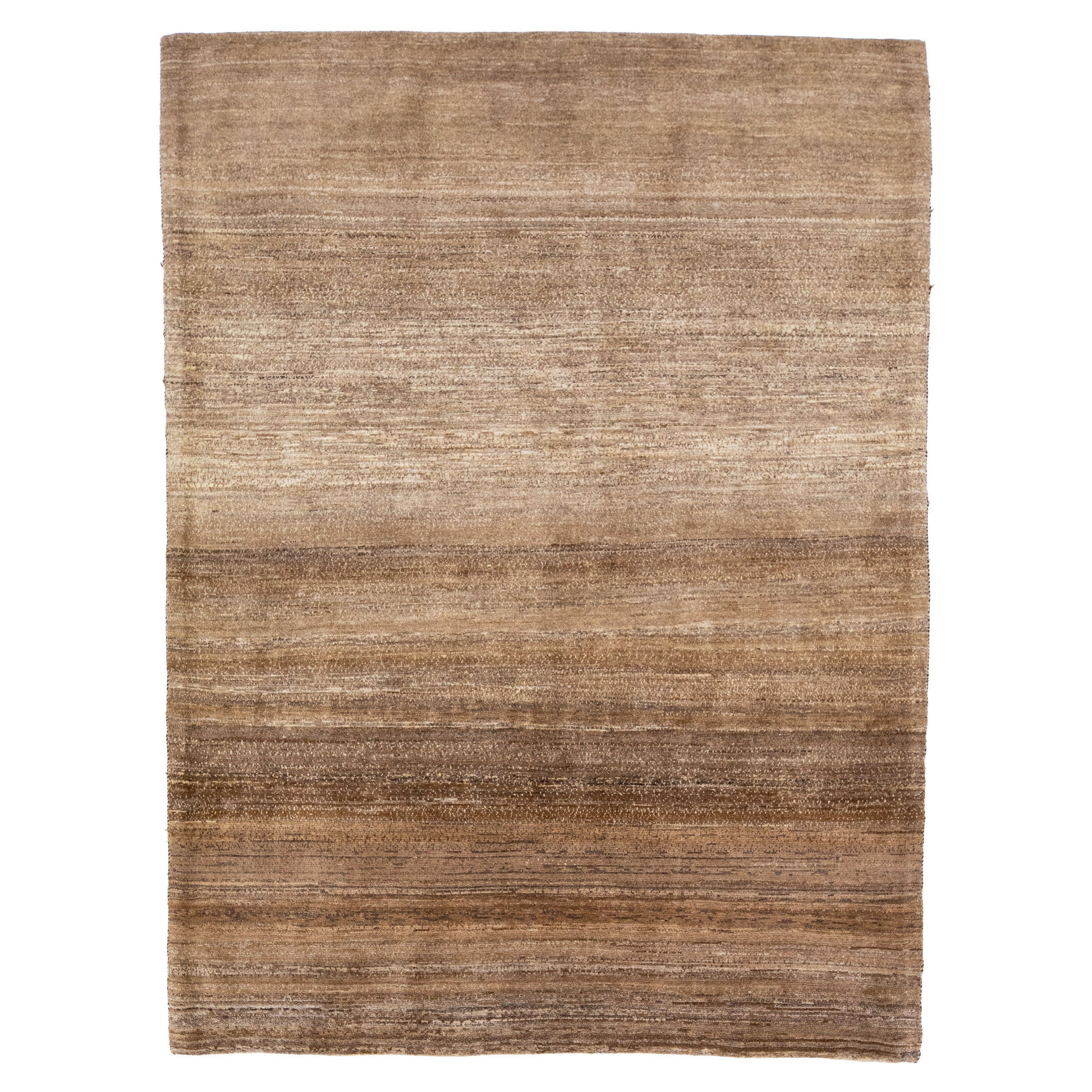 Modern Handmade Lori Persian Wool Rug with a Brown Solid Motif