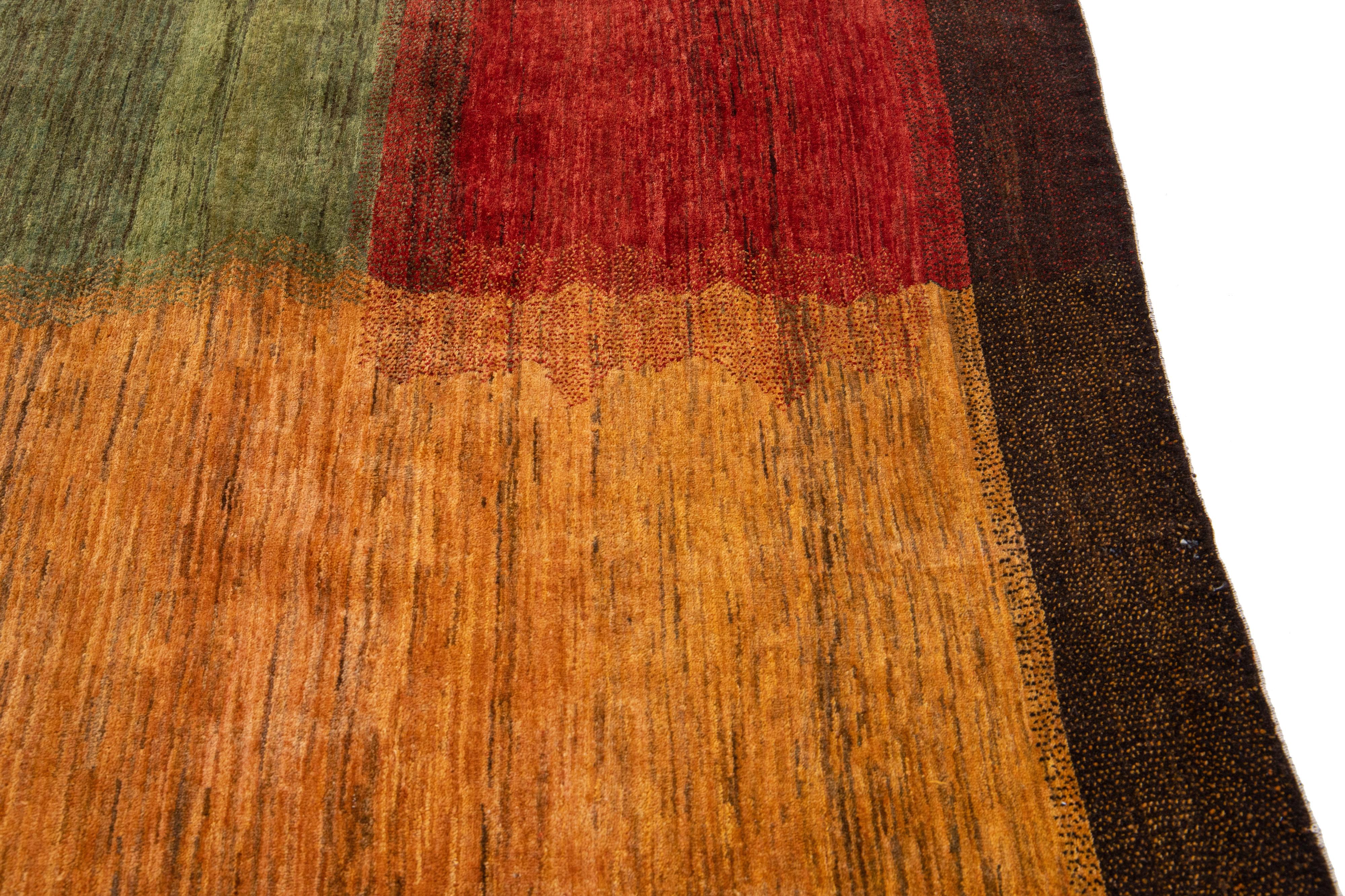 Modern Handmade Lori Persian Wool Rug with Multicolor Design For Sale 1