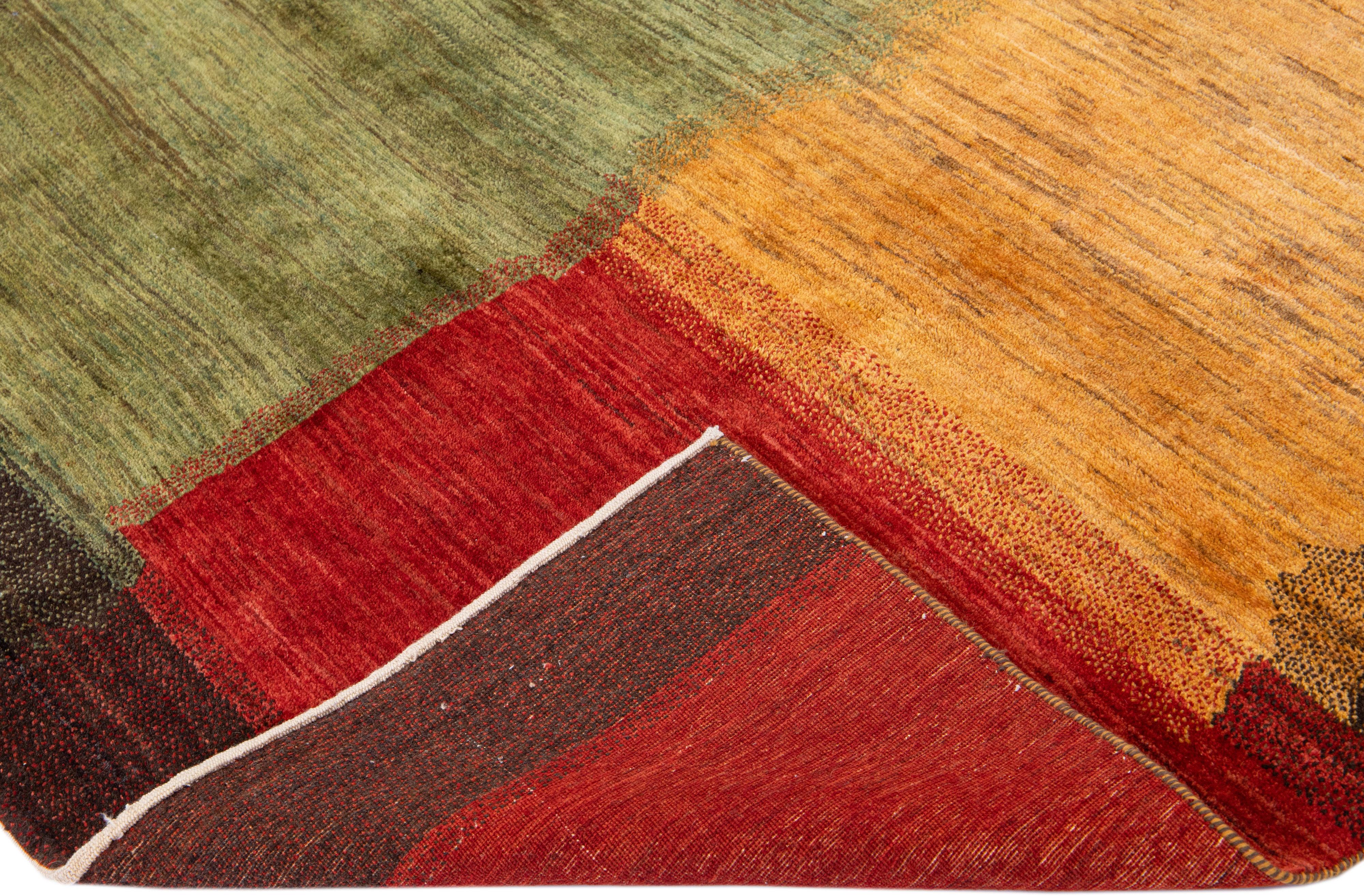 Modern Handmade Lori Persian Wool Rug with Multicolor Design For Sale 3