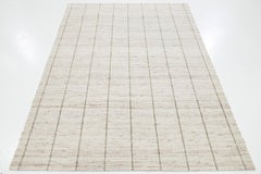 Modern Handmade Natural Beige Felted Wool Rug by Apadana