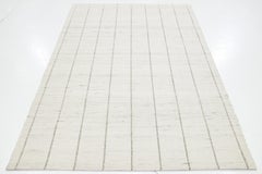 Modern Handmade Natural Ivory Felted Wool Rug by Apadana