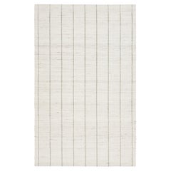 Modern Handmade Natural Ivory Felted Wool Rug by Apadana