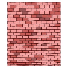 Moderner handgefertigter nepalesischer Luxus-Teppich. Ziegelmauer. Rot, Rosa. Natürliche Wolle