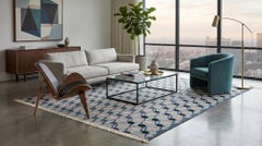 Modern Handmade Pastel Kilim Wool Area Rug – Flatweave Geometric By Apadana