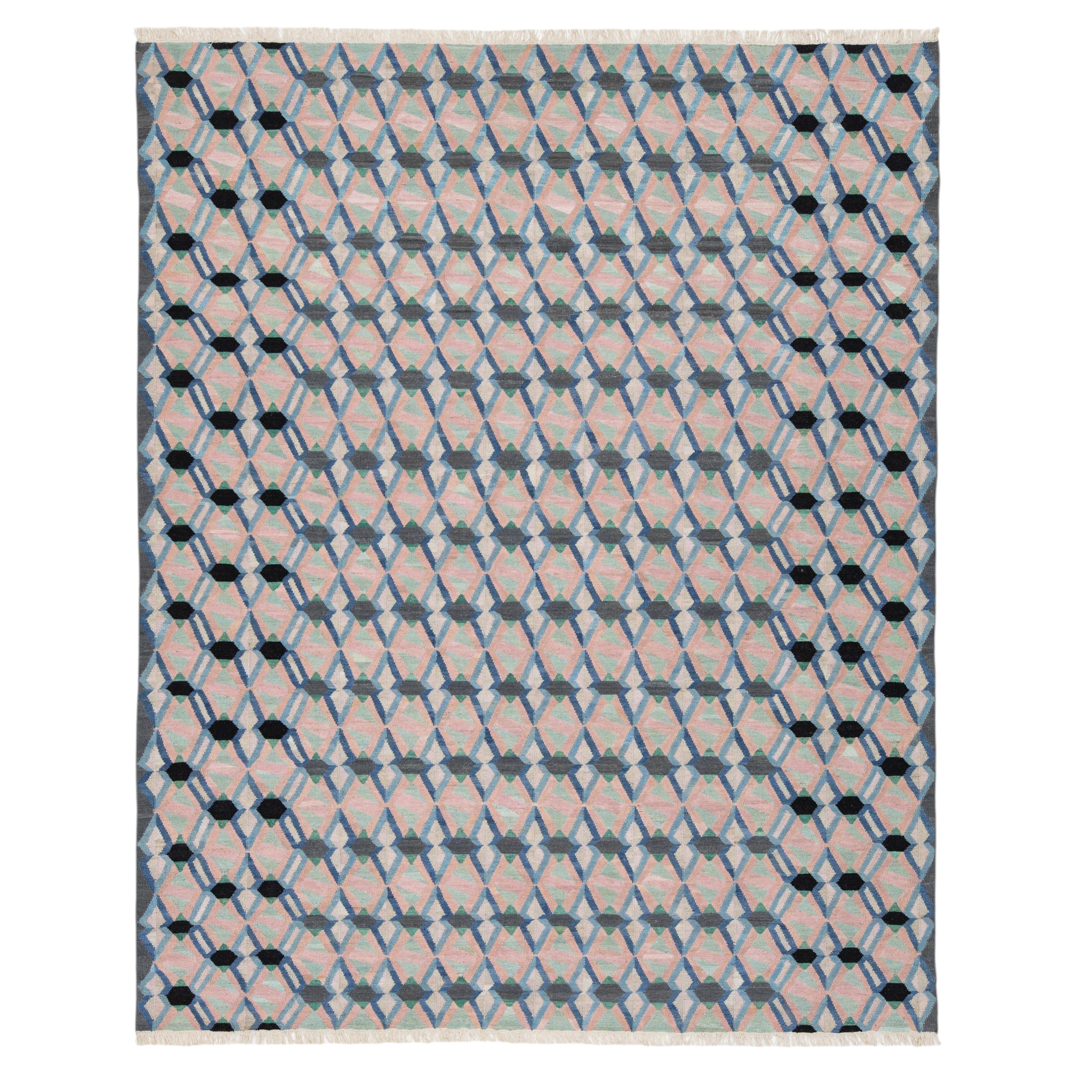 Rug & Kilim moderne en laine pastel fait main - Flatweave Geometric By Apadana
