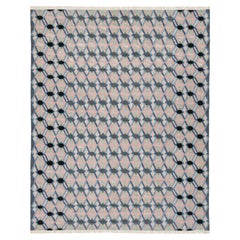 Modern Handmade Pastel Kilim Wool Area Rug – Flatweave Geometric By Apadana