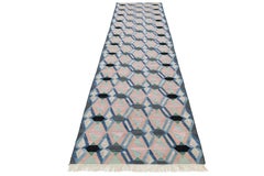 Modern Handmade Pastel Kilim Wool Runner – Flatweave Geometric By Apadana