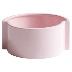 Modern Handmade Pink Ceramic Fruit Bowl Inspired by Chess Italy