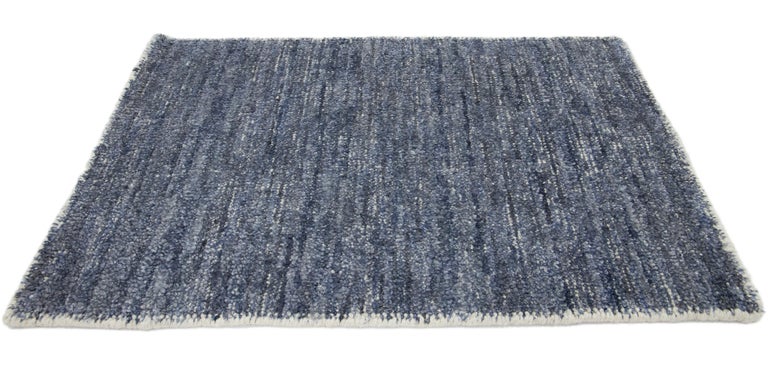Custom Rugs Blue Modern Handmade Solid Navy Blue Custom Rug For Sale at 1stDibs