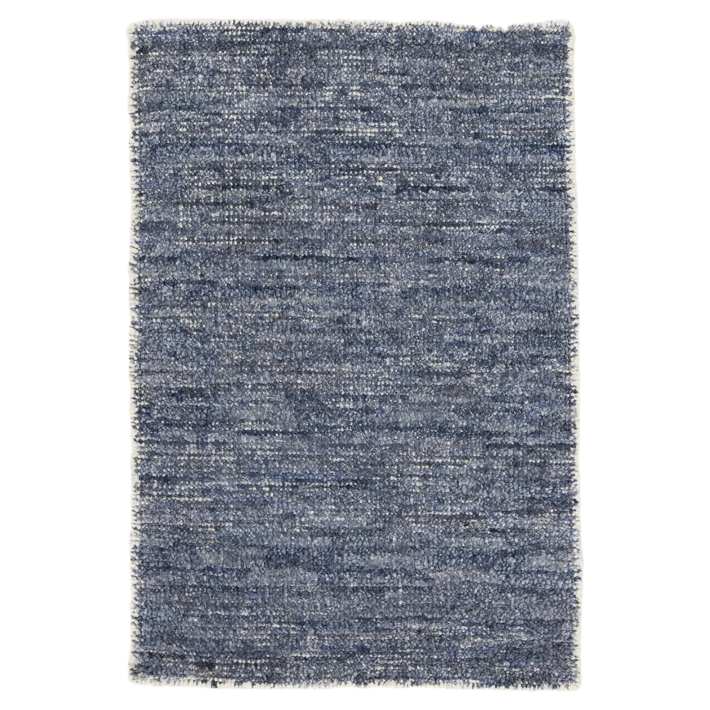 Moderner moderner handgefertigter marineblauer maßgefertigter Teppich