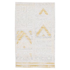 Modern Handmade Swedish Style Beige Custom Wool Rug