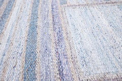Modern Handmade Swedish Style Blue Custom Wool Rug