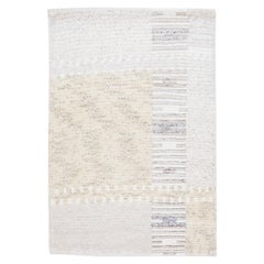 Tappeto moderno fatto a mano in stile svedese personalizzato in lana beige