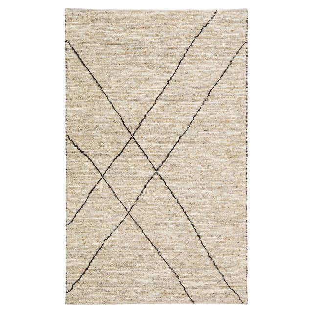 Modern Handmade Texture Designed Wool Rug In Gray For Sale at 1stDibs