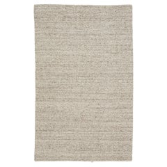 Alfombra moderna de lana con diseño texturizado hecha a mano en gris