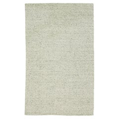 Modern Handmade Texture Designed Wool Rug In Light Green