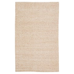 Modern Handmade Texture Designed Wool Rug In Light Pink