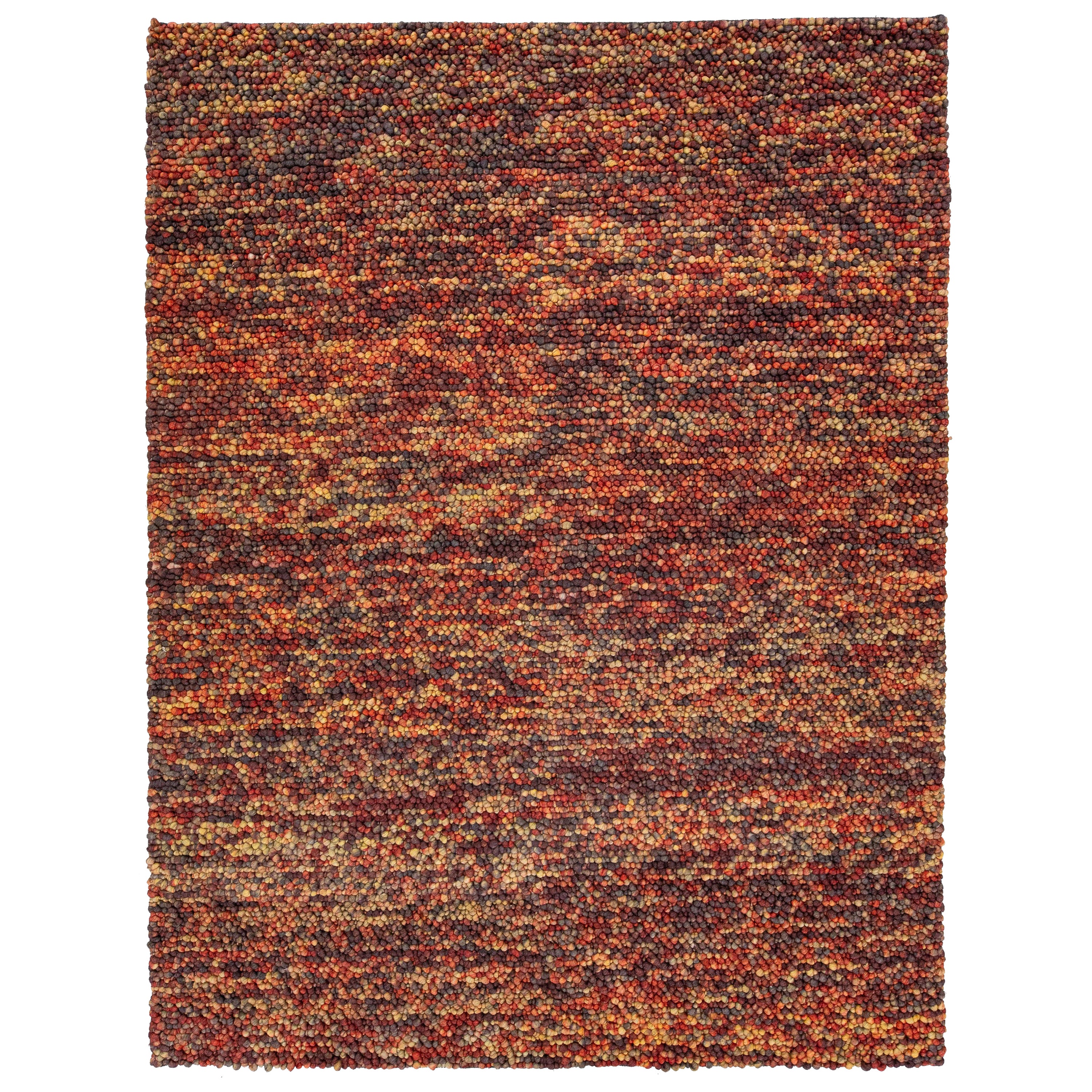 Moderner handgefertigter Textur-Wollteppich mit abstraktem Motiv in Herbstfarben
