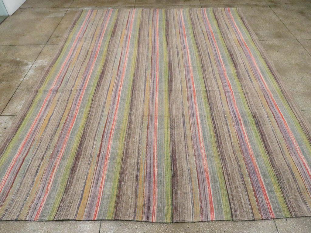Hand-Woven Modern Handmade Turkish Flatweave Kilim Large Room Size Carpet For Sale