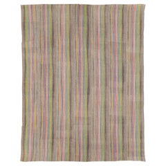Alfombra Turca Moderna de Tejido Plano Kilim de Gran Tamaño Hecha a Mano