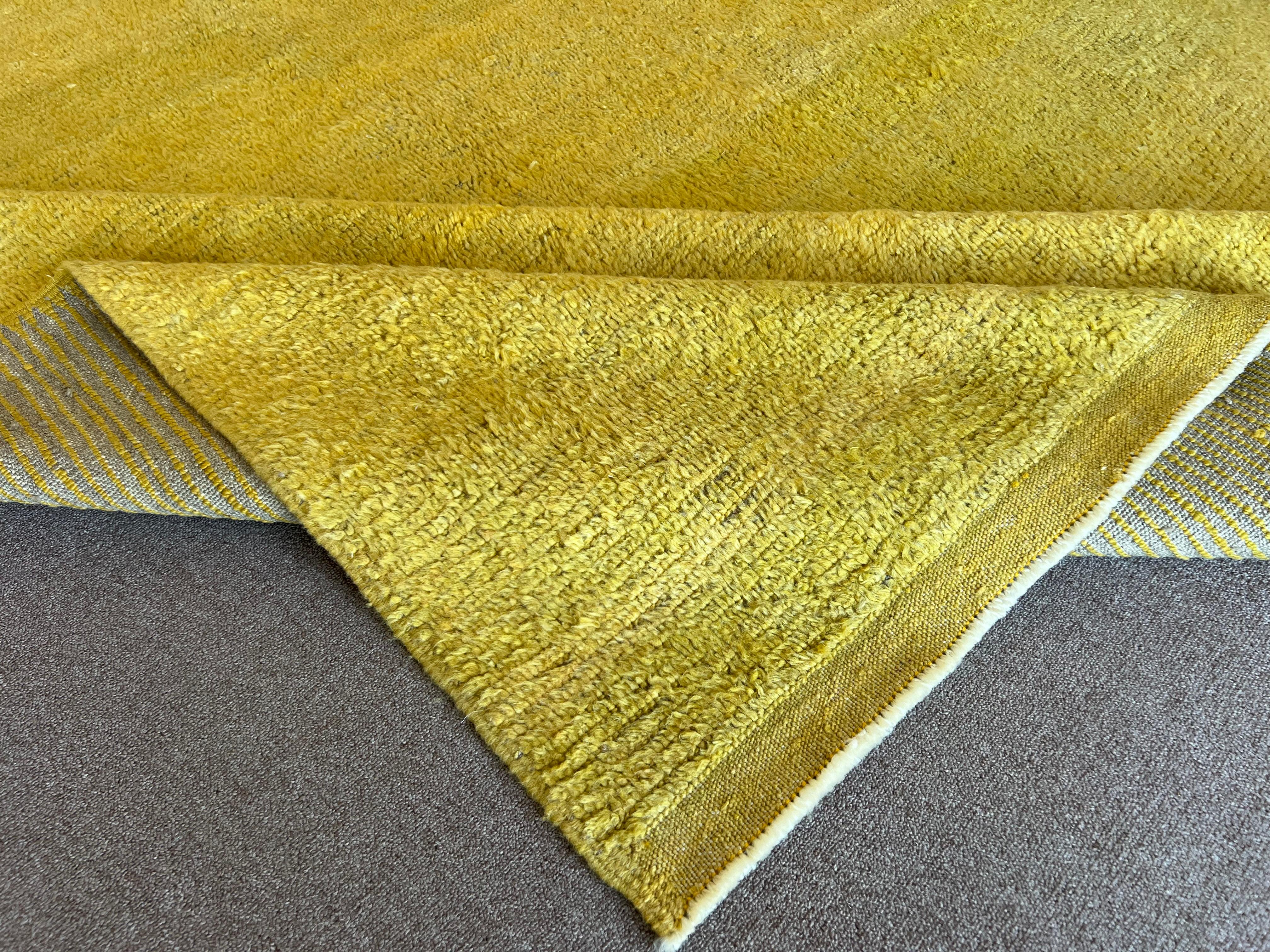 100% Natural Hand-Spun Wool of finest quality.

Available as seen or can be CUSTOM PRODUCED in any design, size, color combination and pile thickness requested. 

These beautiful hand-knotted rugs are produced from scratch in our atelier located in