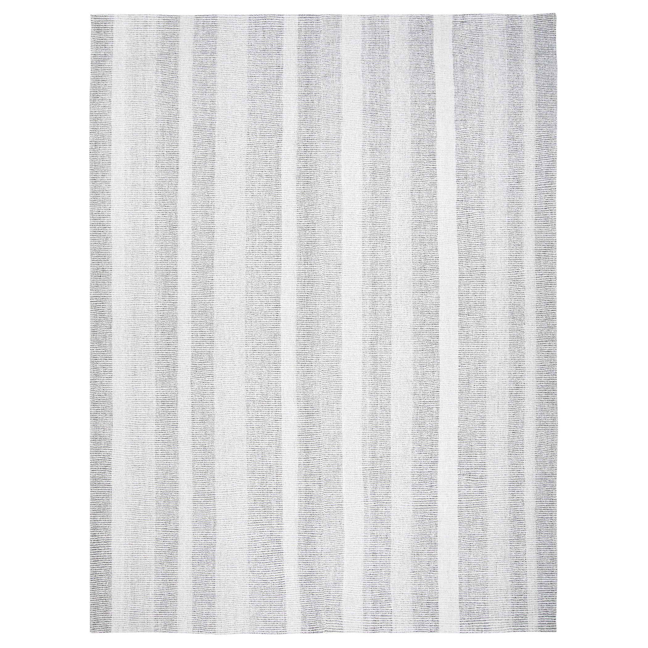 Modern Handwoven Flatweave Stripe Rug in Grey and Ivory Color