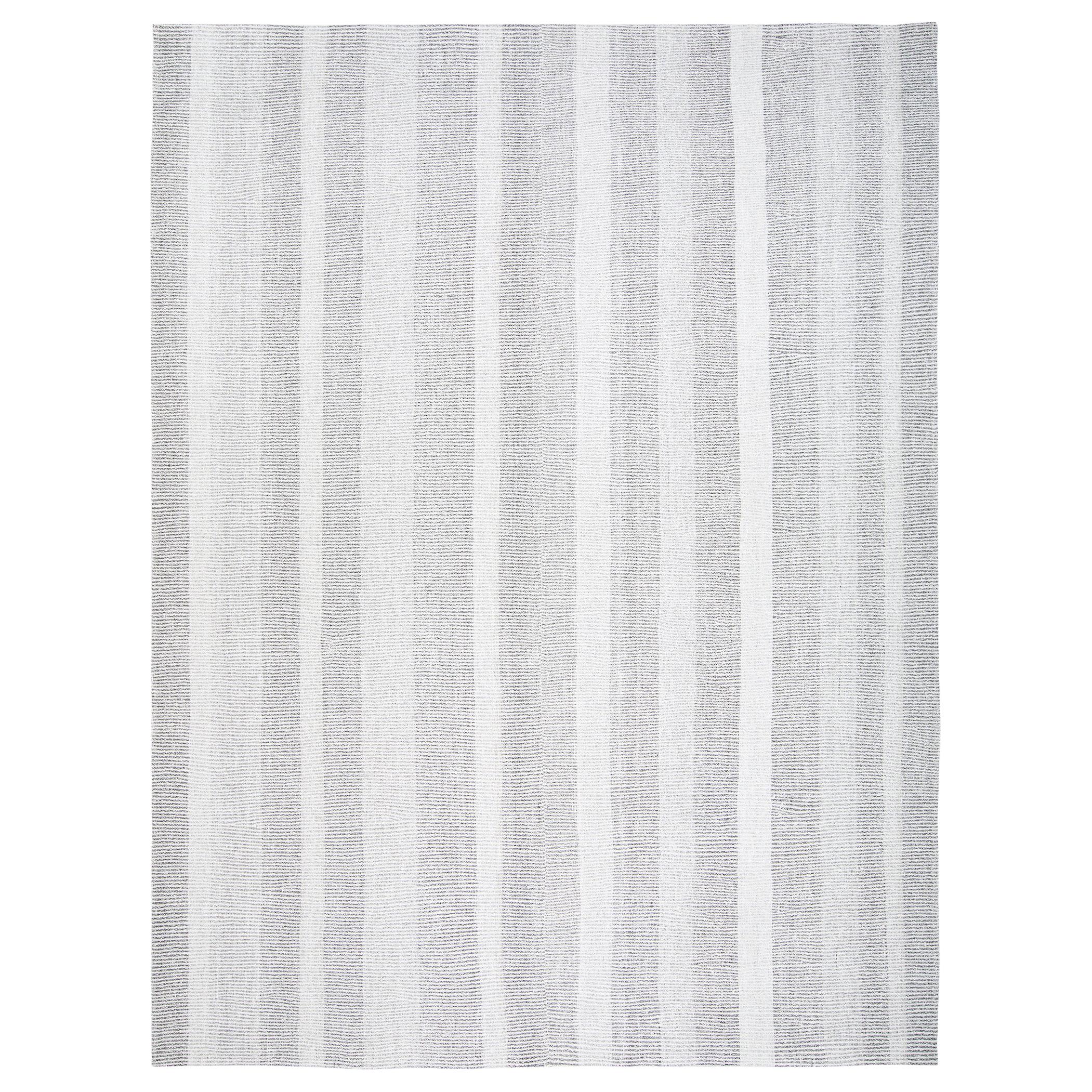 Modern Handwoven Flatweave Stripe Rug in Grey and Ivory Color