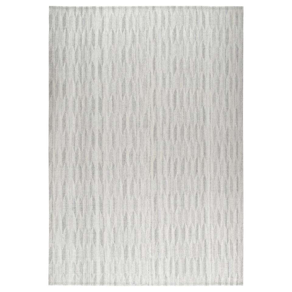 Modern Handwoven Flatweave Textured Rug in Grey and Ivory Color For ...