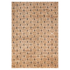 Moderner handgewebter Jute-Teppich von Kilombo Home, Naturfarben mit Diamanten