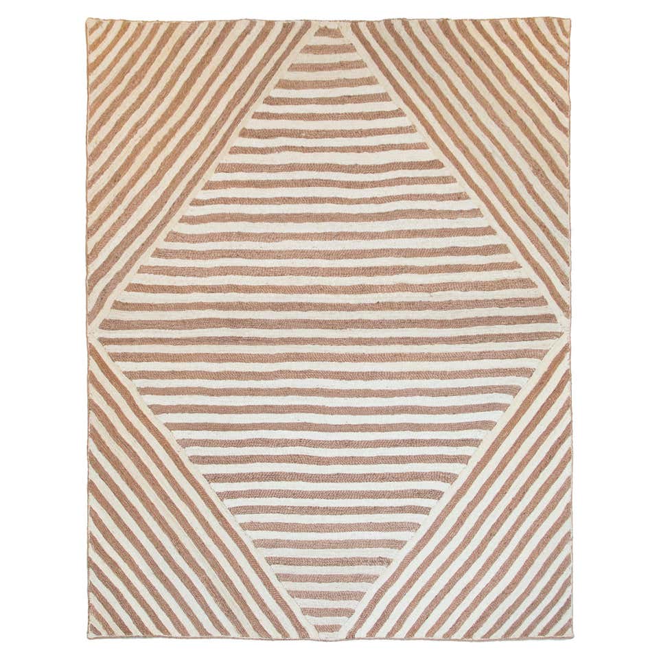 Modern Handwoven Jute Carpet Rug in Ivory and Light Brown Valance ...