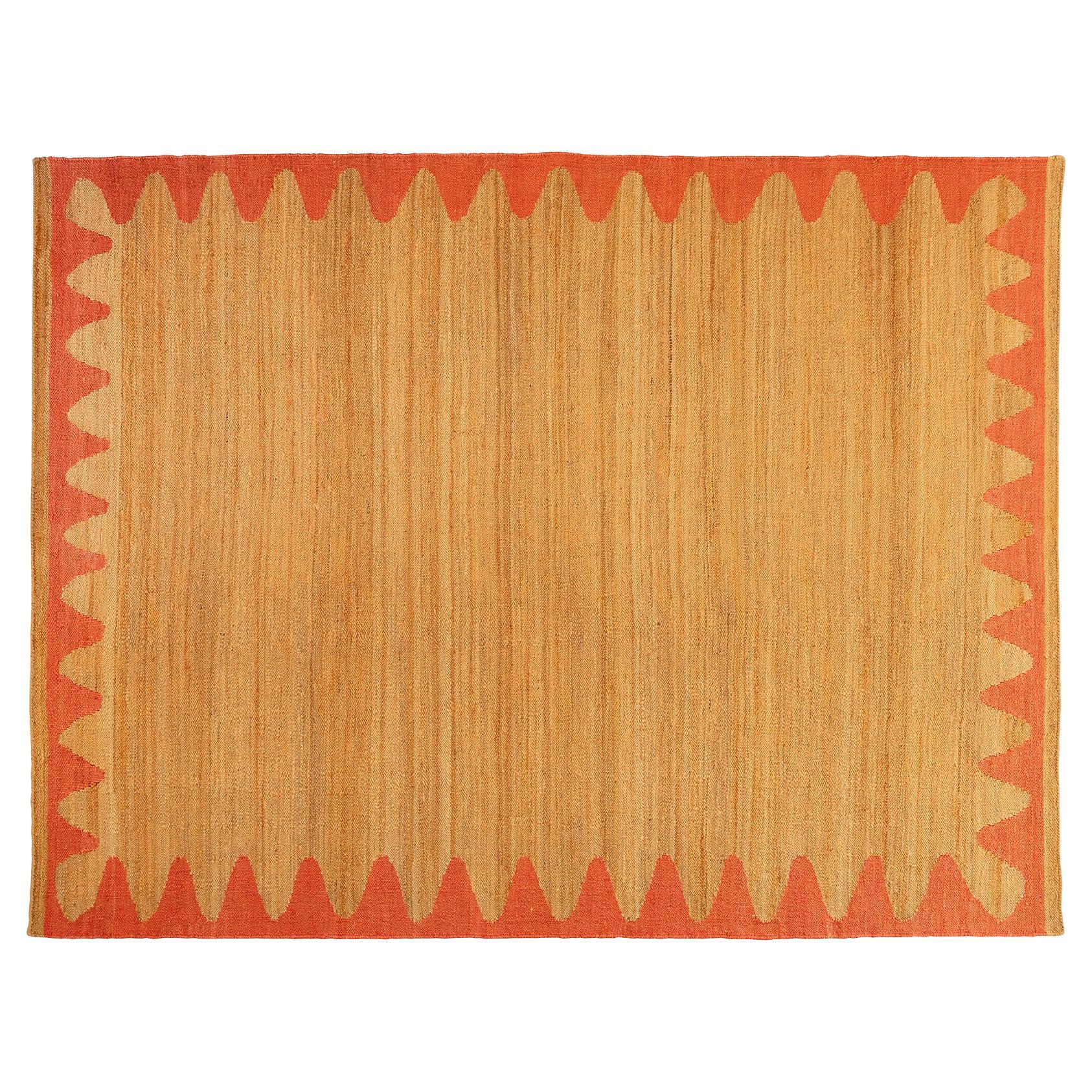 Modern Handwoven Jute Carpet Rug Kilim in Natural &  Turkana For Sale
