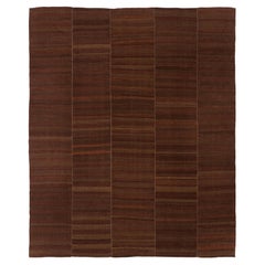 Kilim moderno tessuto a mano dall'Iran - Lana naturale nei toni caldi della terra