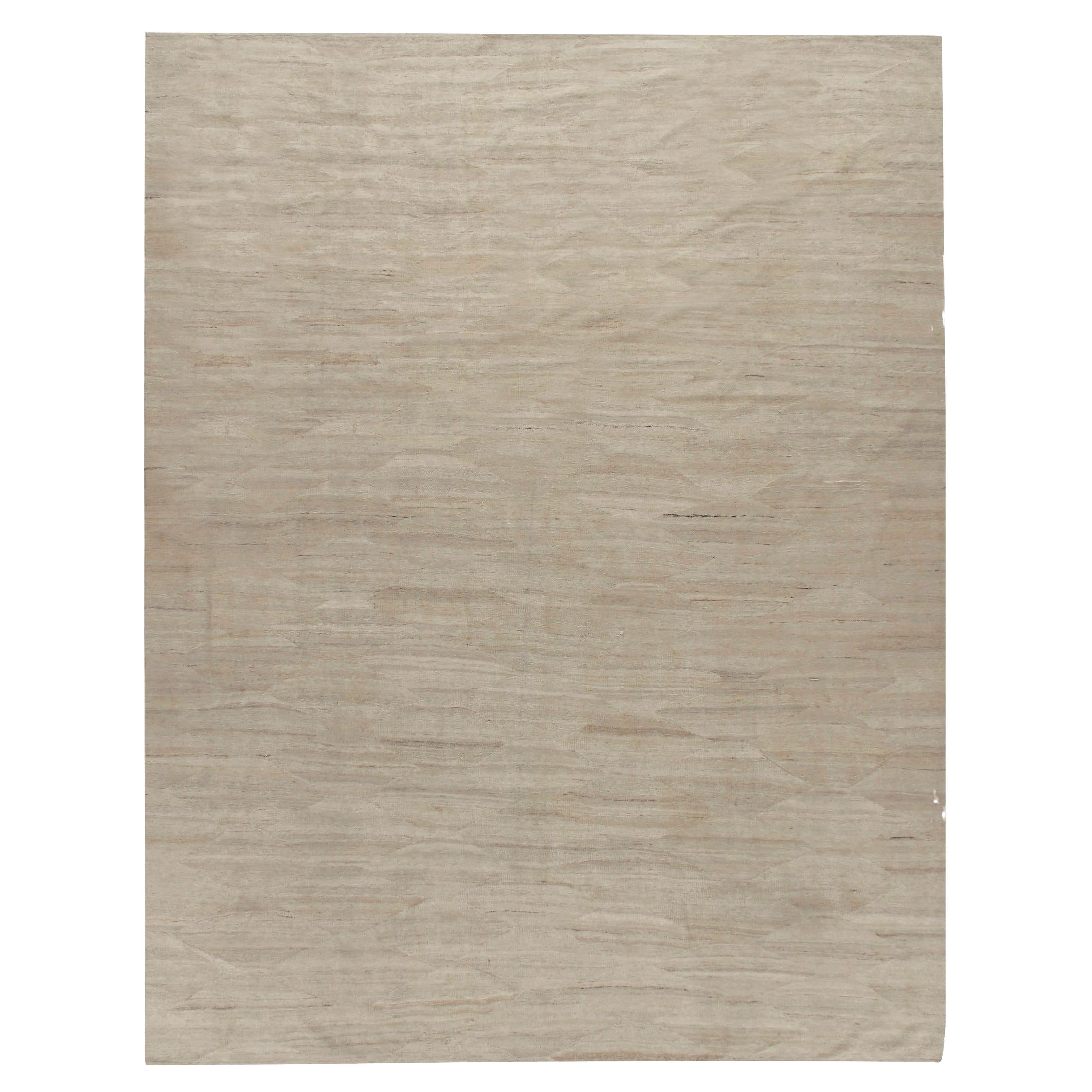 Moderner handgewebter elfenbein-beiger Kilim-Teppich  9'2 x 11'9