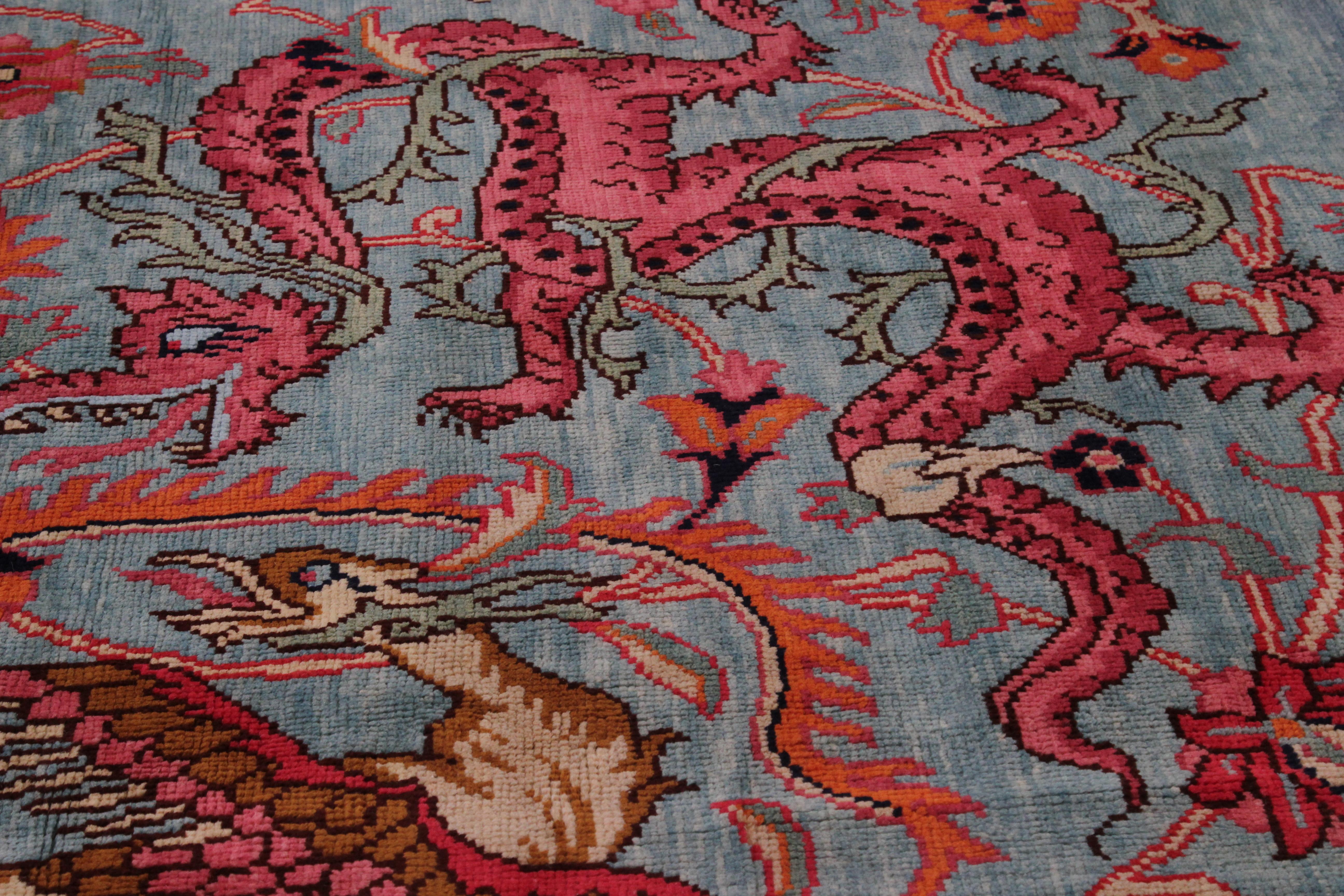 Modern Handwoven Persian Sultanabad Dragon Rug For Sale 3