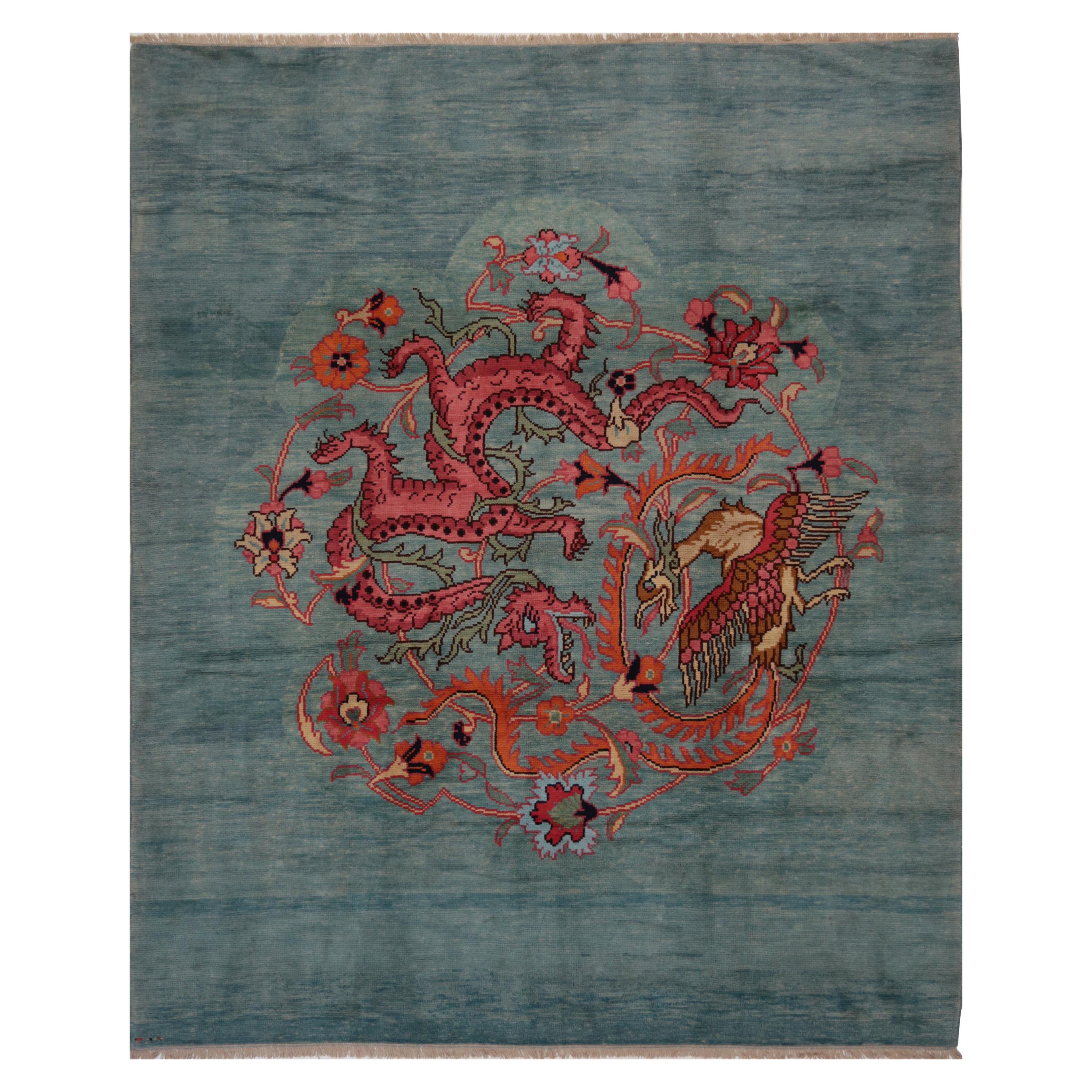 Modern Handwoven Persian Sultanabad Dragon Rug For Sale